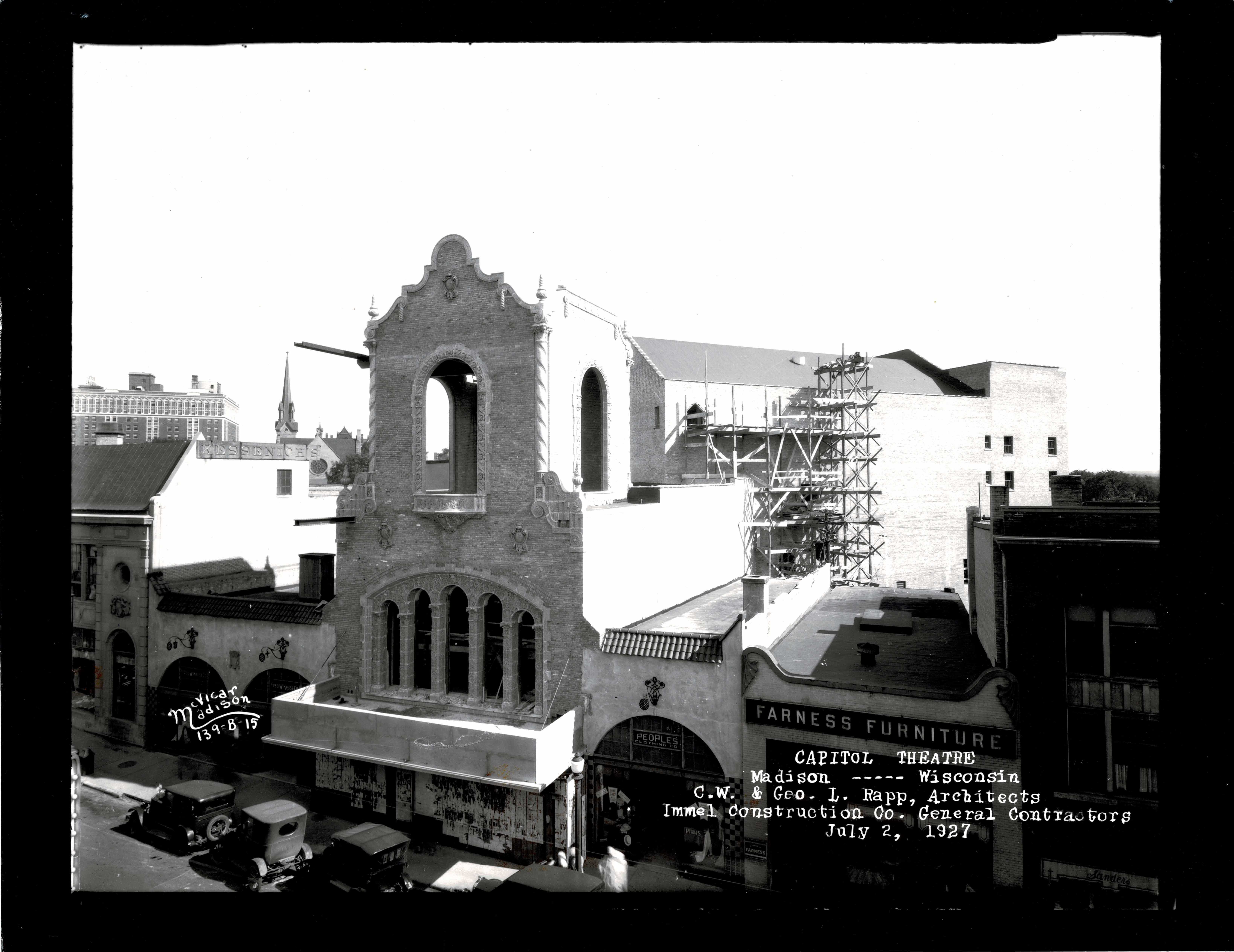 Photo of the Capitol Theater under construction in 1927